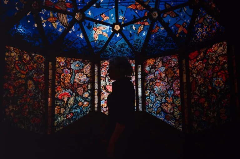 “Super/Natural” by Judith Schaechter at the James A. Michener Art Museum in Doylestown, Pa.