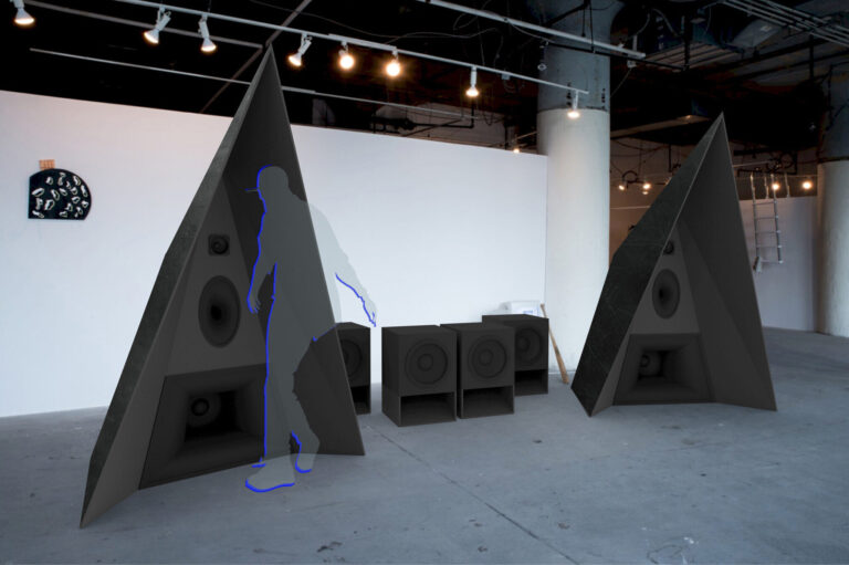 Justin Gotzis of University Life received an award from The Sachs Program for Arts Innovation to develop “Puck,” a sculptural speaker system that reflects on the “Freetekno” movement.